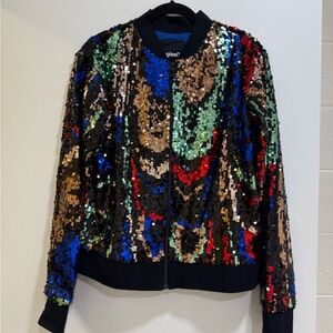 Desigual Multicolor Sequin Bomber Jacket